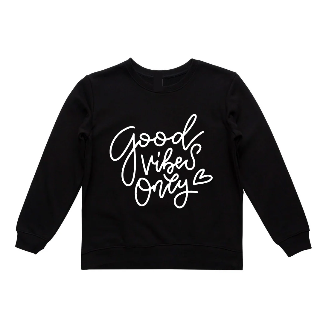 MLW By Design - Good Vibes Only Adult Crew | Black or Pink - Image 3