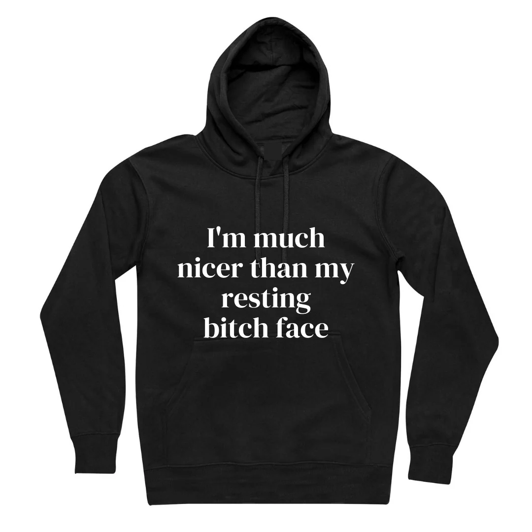 MLW By Design - I'm Nicer Adult Fleece Hoodie | Black or Pink - Image 3