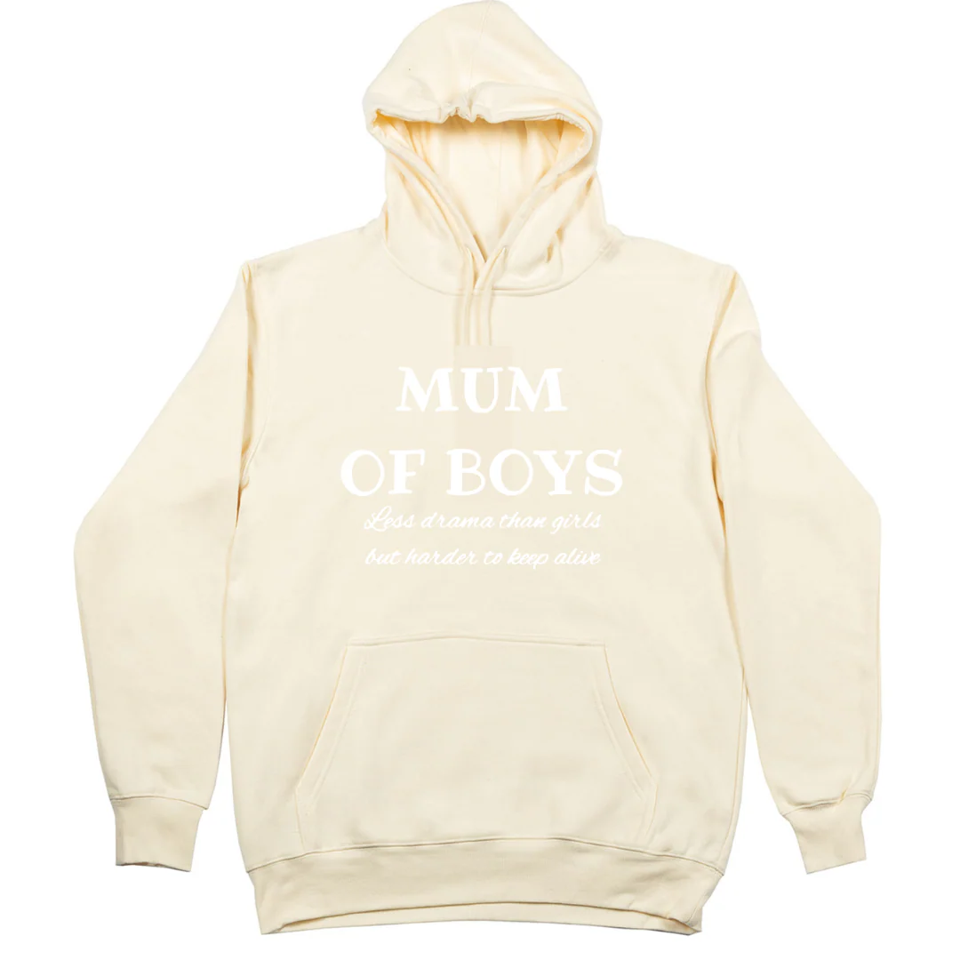 MLW By Design - Mum Of Boys Adult Fleece Hoodie | Various Colours - Image 3