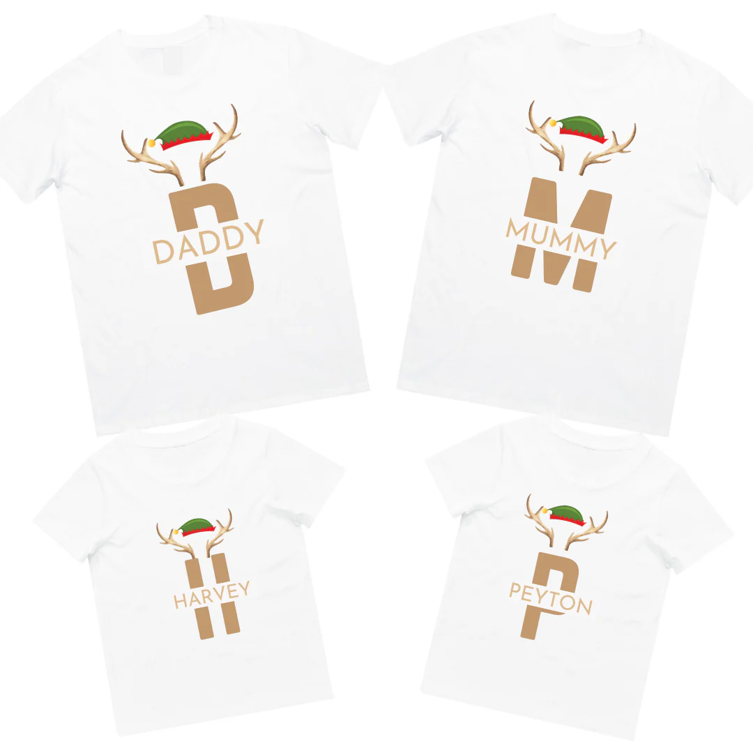 MLW By Design - Matching Personalised Family Christmas Name Tees | Various Colours - Image 2