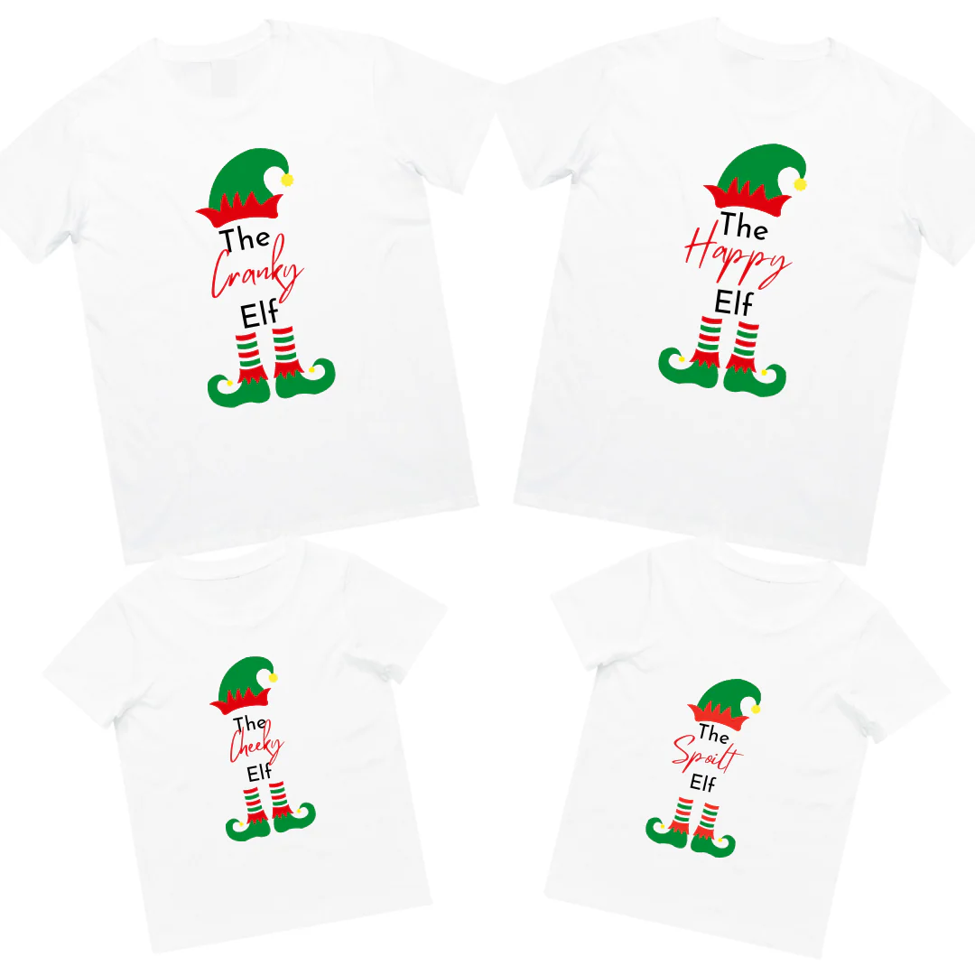 MLW By Design - Matching Personalised Family Elf Name Tee | Various Colours - Image 2