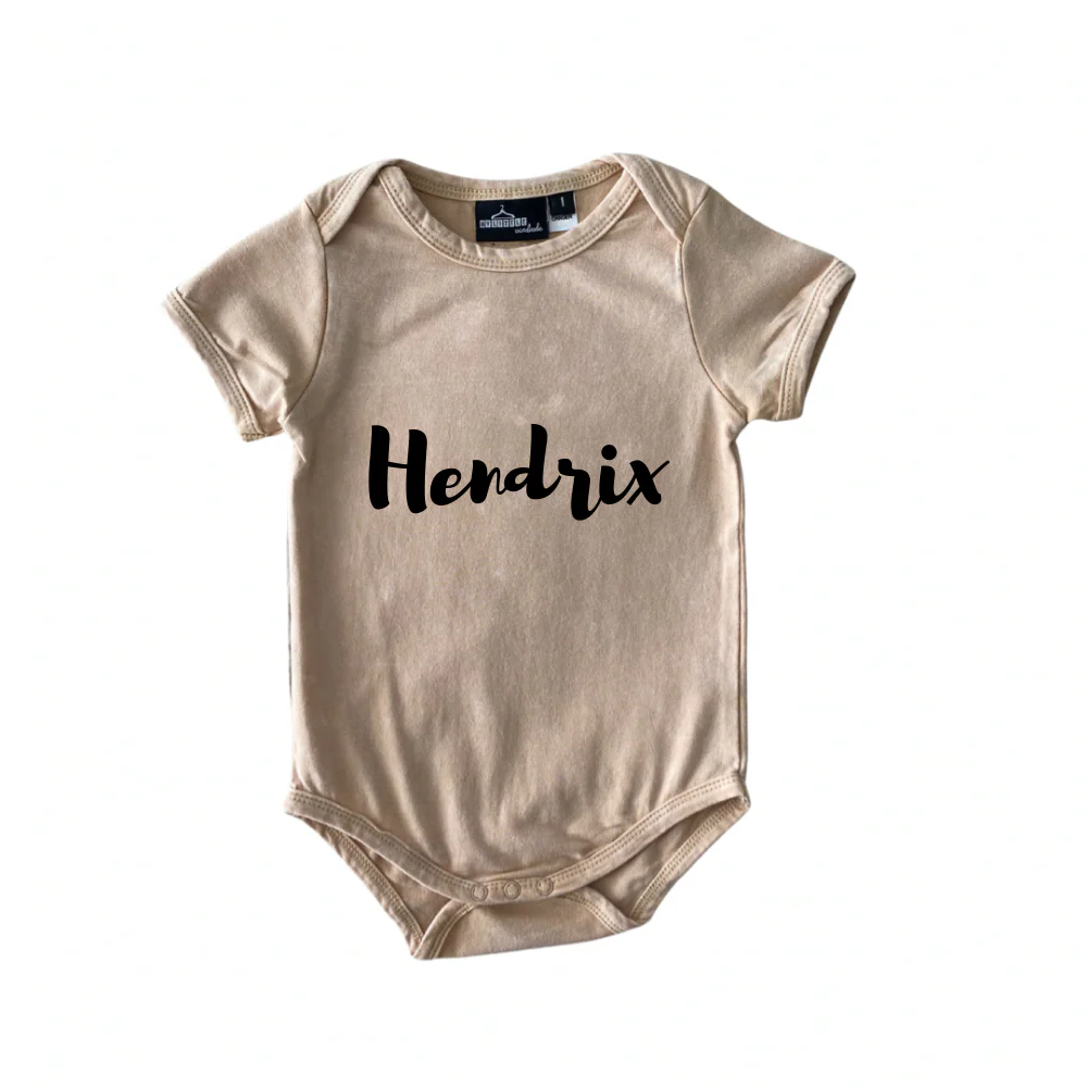MLW by Design - Personalised Name Stonewash Bodysuit | Black or Sand - Image 7