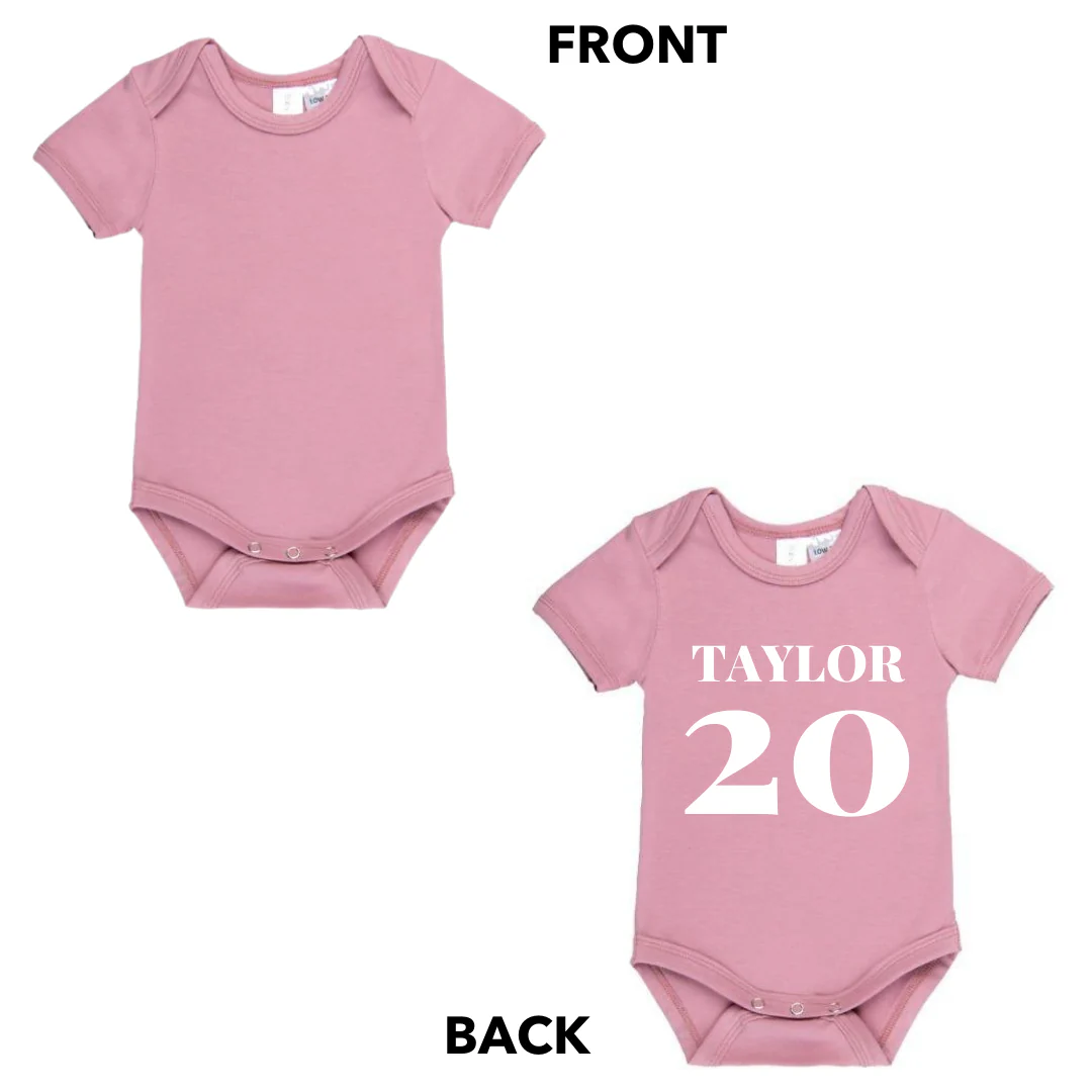 MLW By Design - Personalised Surname Bodysuit | Various Colours - Image 2
