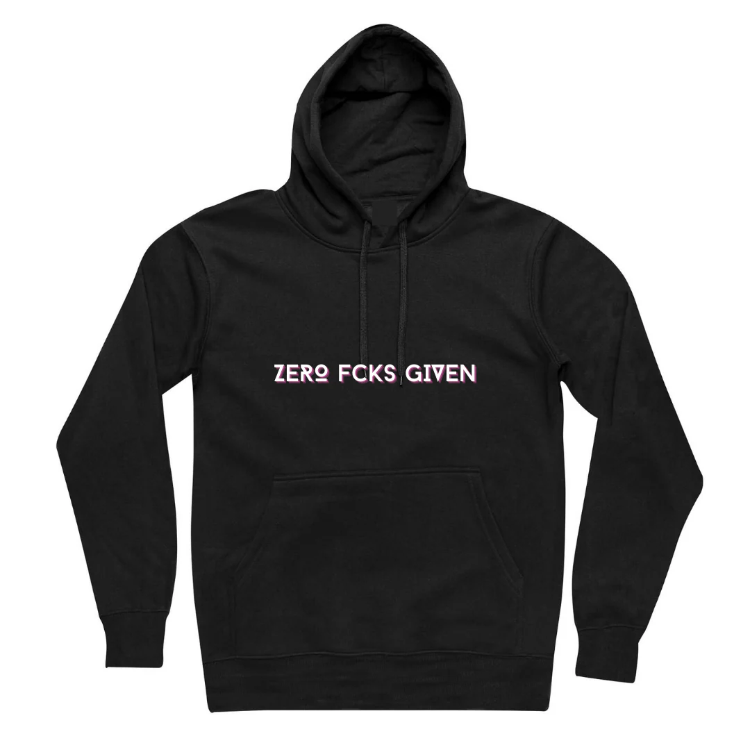 MLW By Design - Zro FCKS Adult Fleece Hoodie | Pink or Black - Image 2