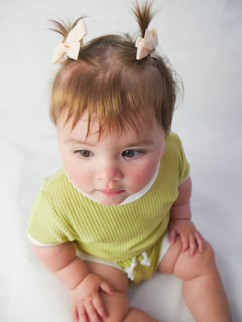 Moss Kids - Playroom Ribbed Tee & Short Set | Sour Apple (CLEARANCE) - Image 4
