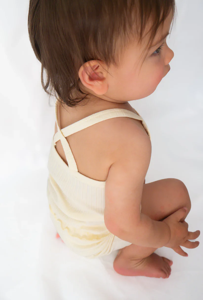 Moss Kids - Playroom Singlet & Short Set | Misty Yellow (CLEARANCE) - Image 2