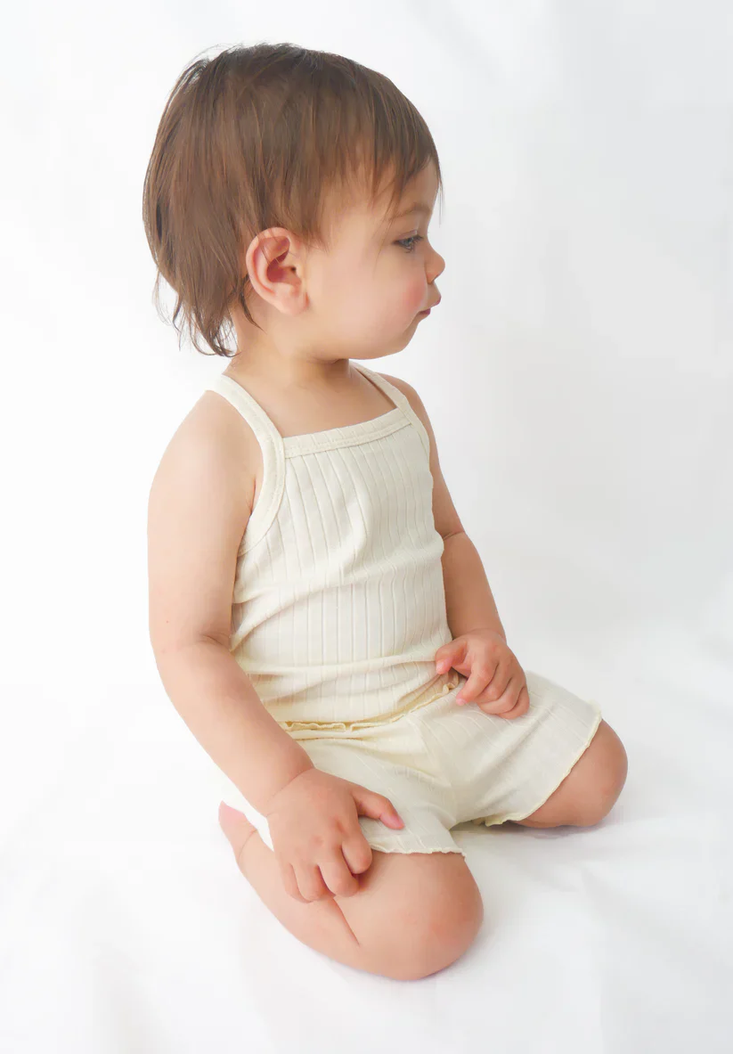 Moss Kids - Playroom Singlet & Short Set | Misty Yellow (CLEARANCE) - Image 3