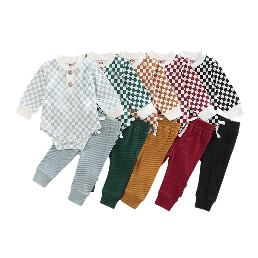 Ribbed Checkered Set | Blue - Image 3