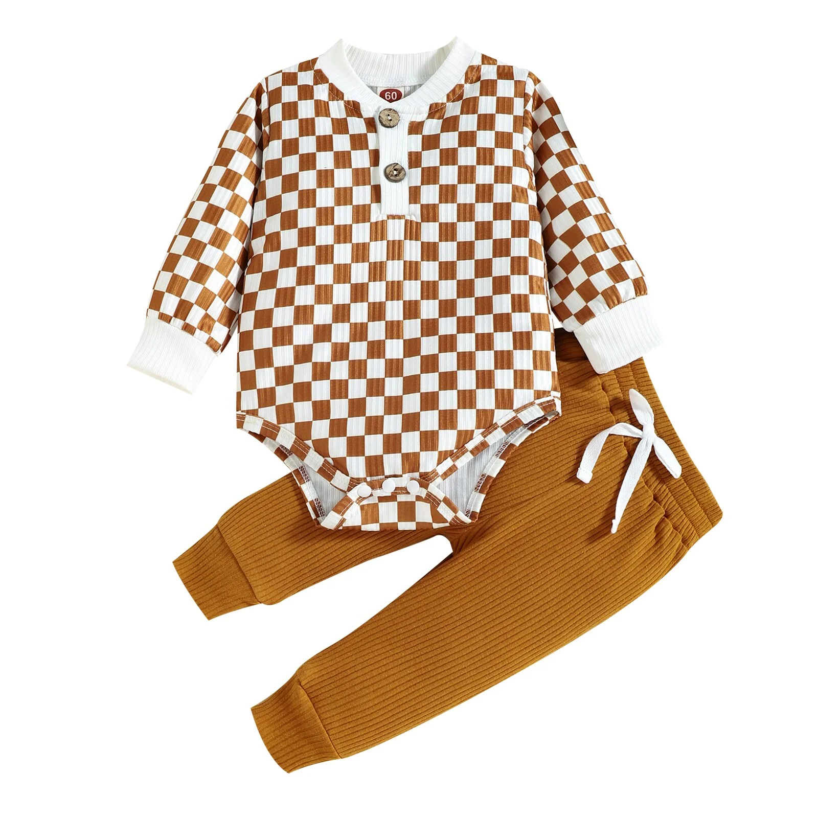 Ribbed Checkered Set | Rust