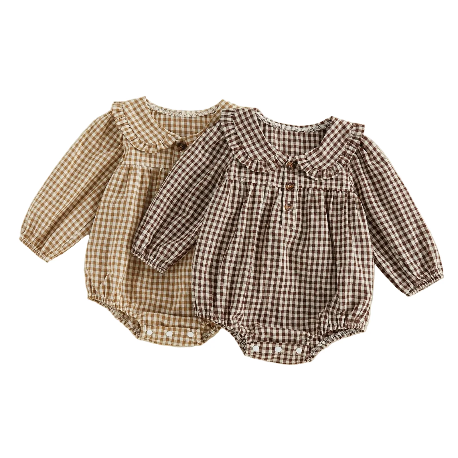 Lottie Gingham Romper | Cocoa - Image 4