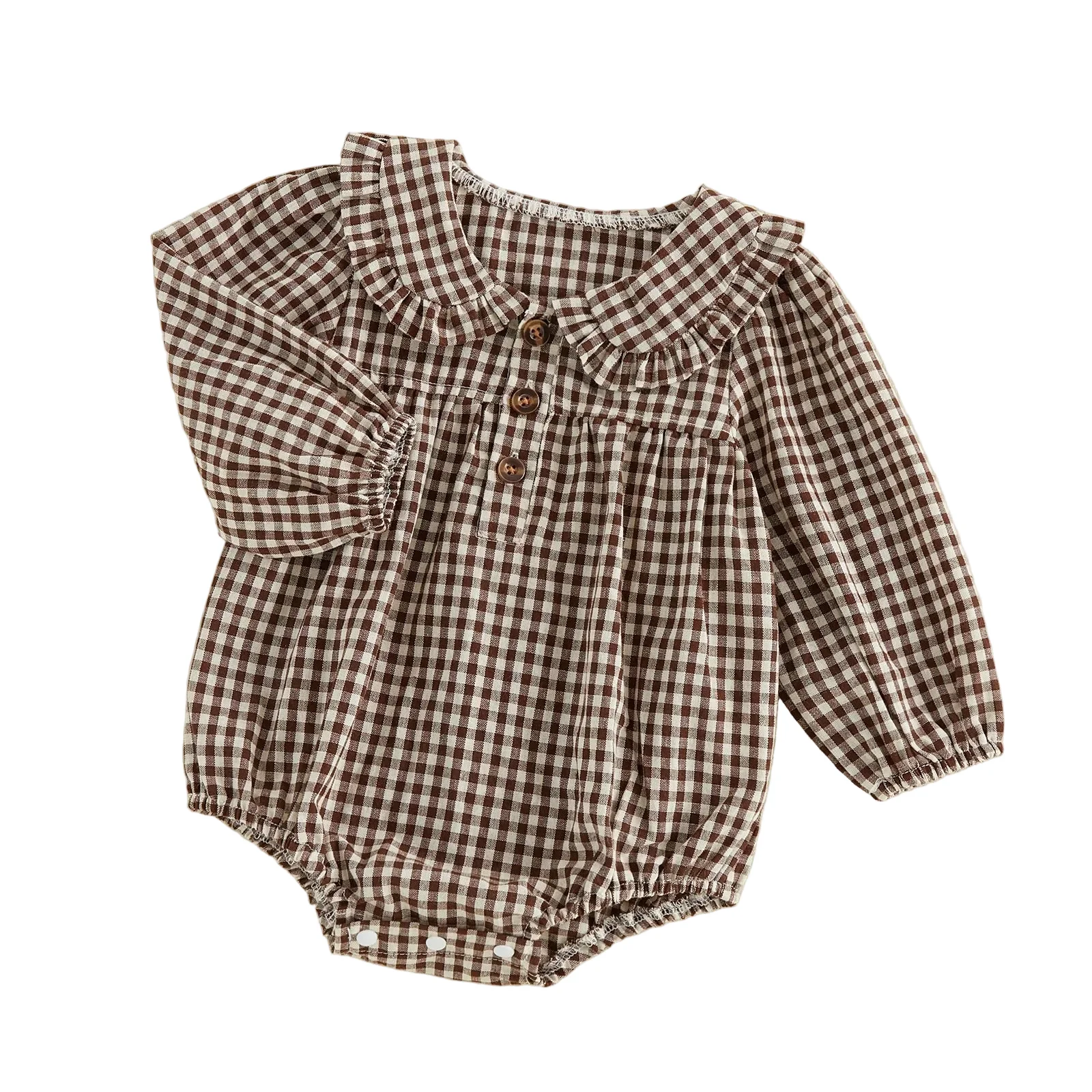 Lottie Gingham Romper | Cocoa - Image 5