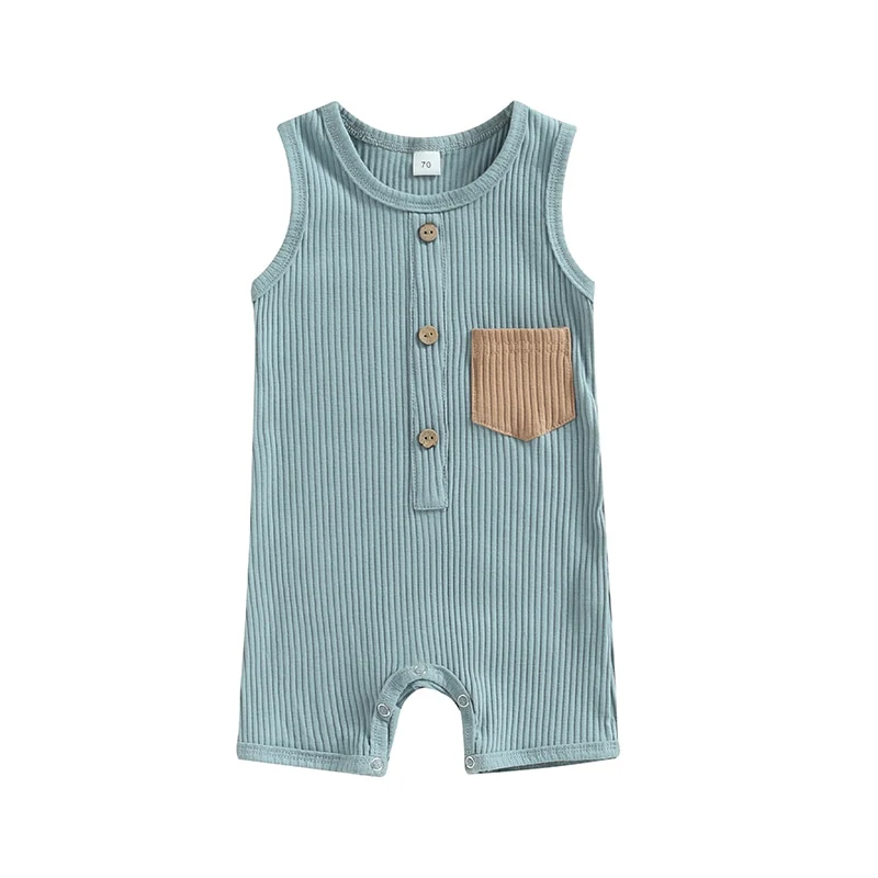 Ribbed Pocket Romper | 3 Colours - Image 2