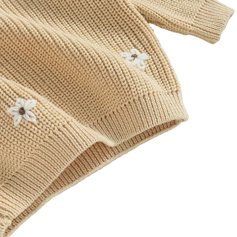 Floral Knit Jumper | Sand - Image 3