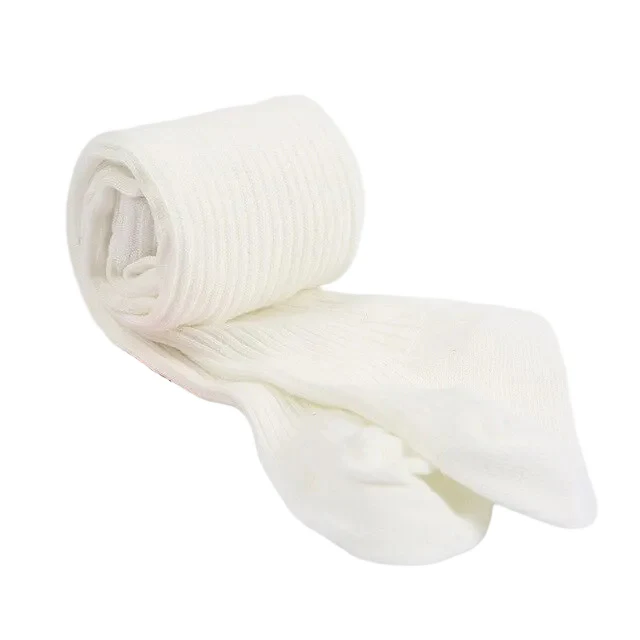 Ribbed Winter Stockings | White