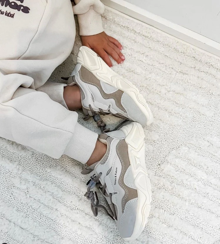 Chunky 3 Tone Sneakers | Brown - Image 3