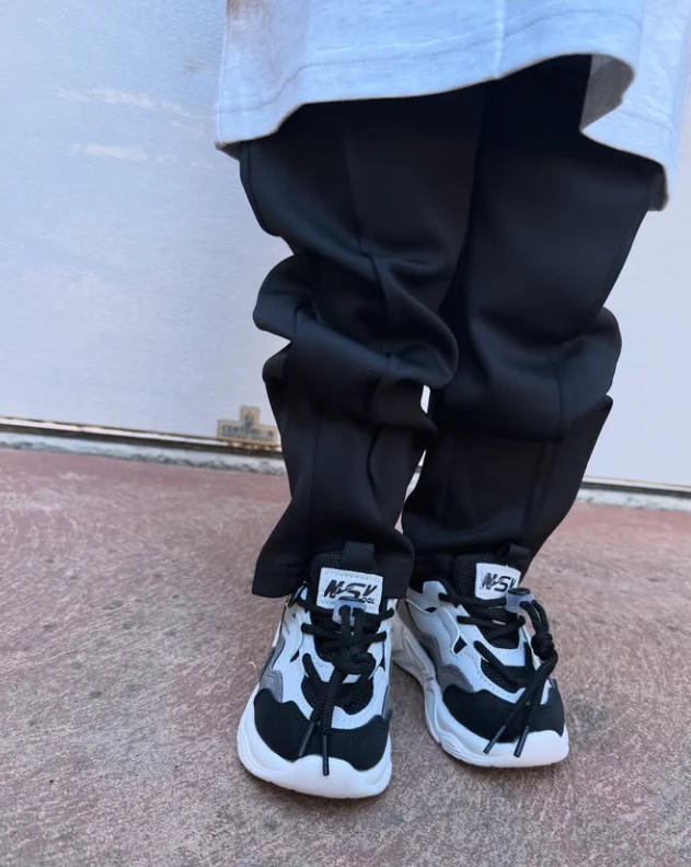 Chunky 3 Tone Sneakers | Black - Image 4