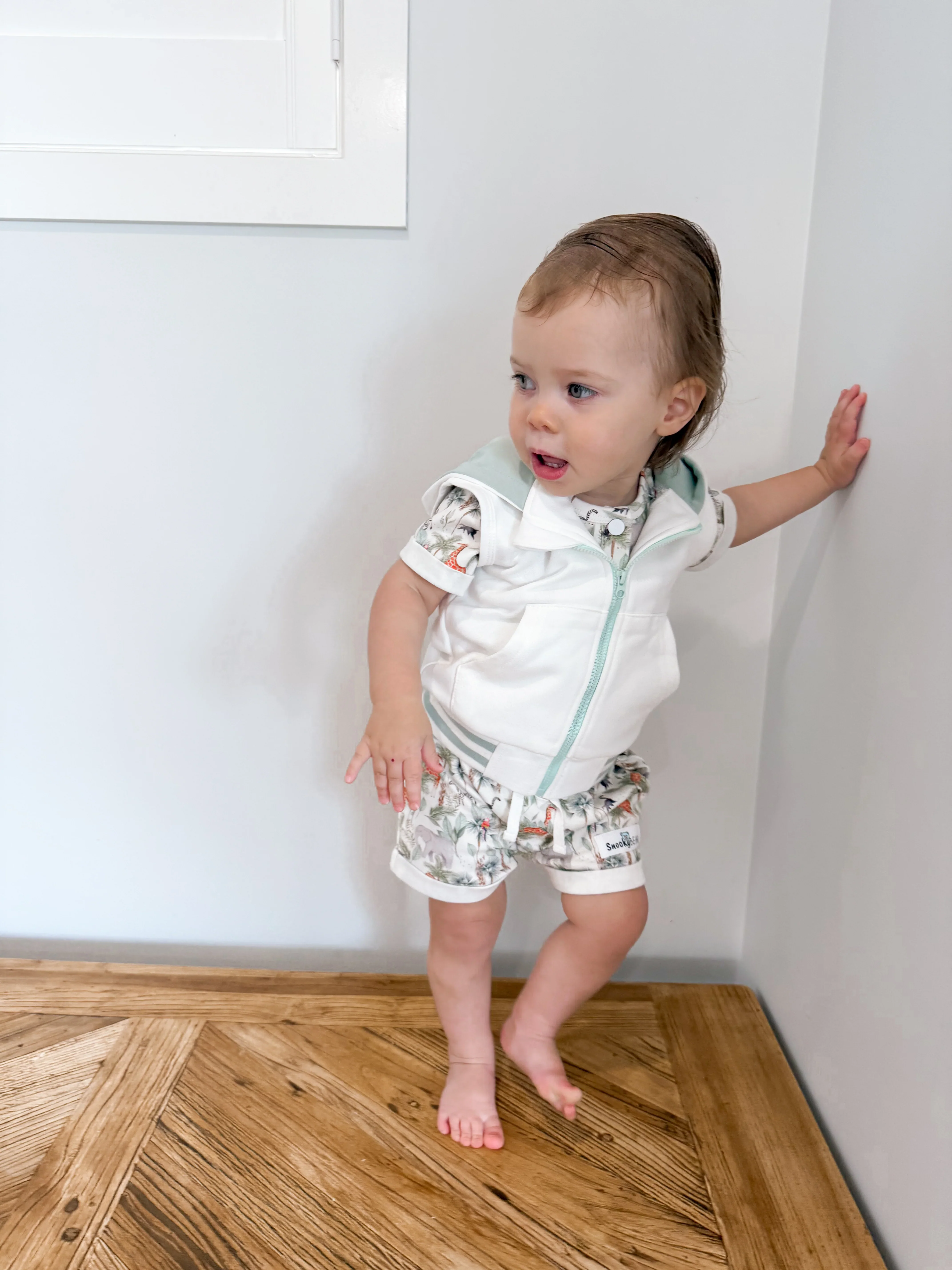 Snooky Bear - Hoodie Vest | White & Mint - Image 3