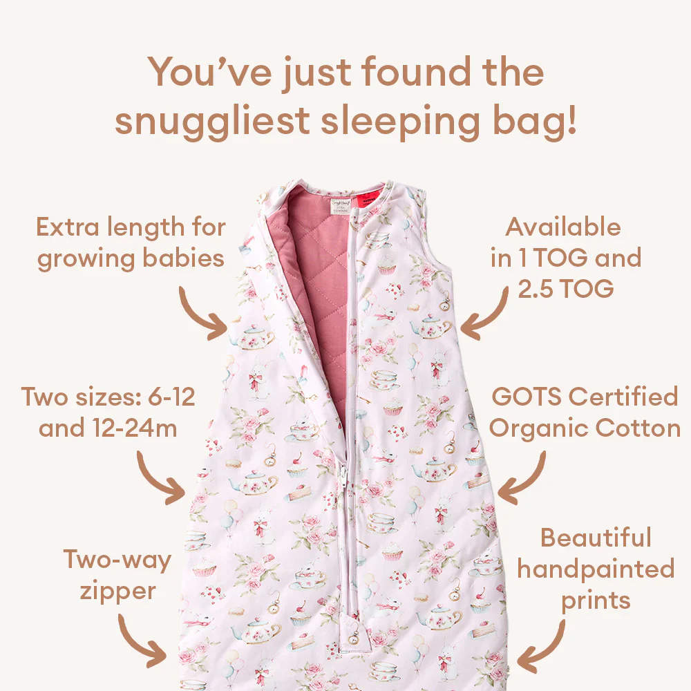 Snuggle Hunny Kids- 2.5 TOG Organic Sleeping Bag | Alice's Tea Party - Image 4