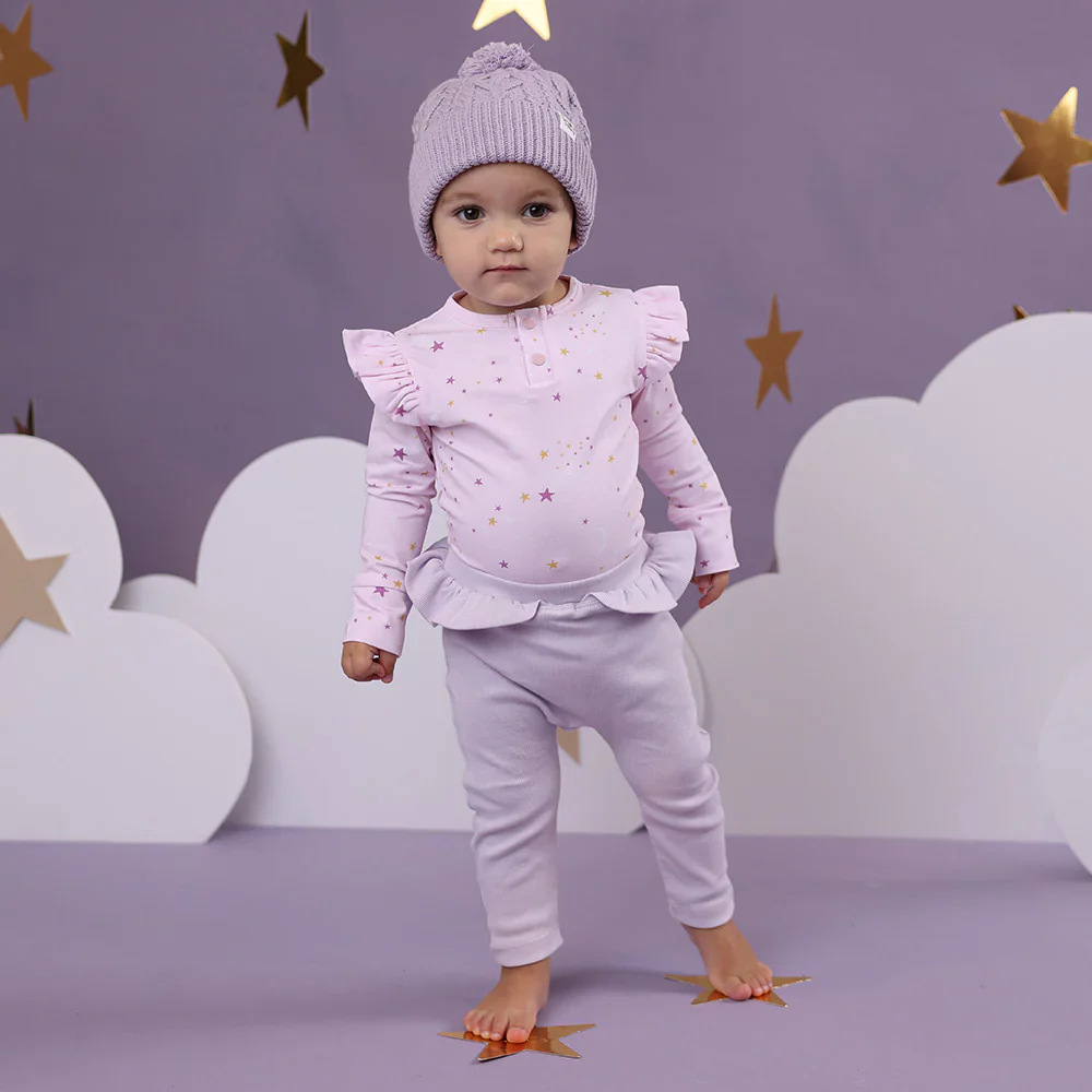 Snuggle Hunny Kids - Long Sleeve Organic Bodysuit with Frill | Twinkle - Image 3