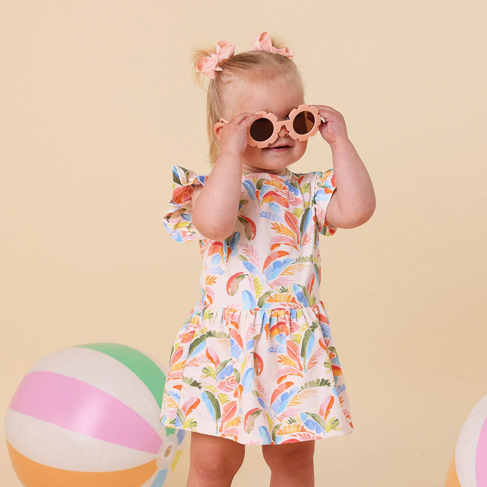 Snuggle Hunny Kids - Organic Dress | Summer Palm - Image 3