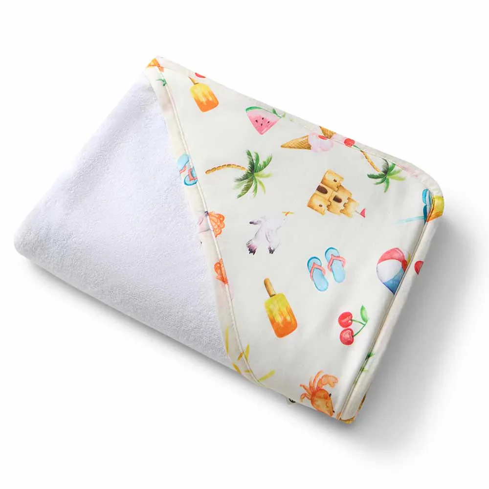 Snuggle Hunny Kids - Organic Hooded Baby Towel | Beach Fun - Image 2