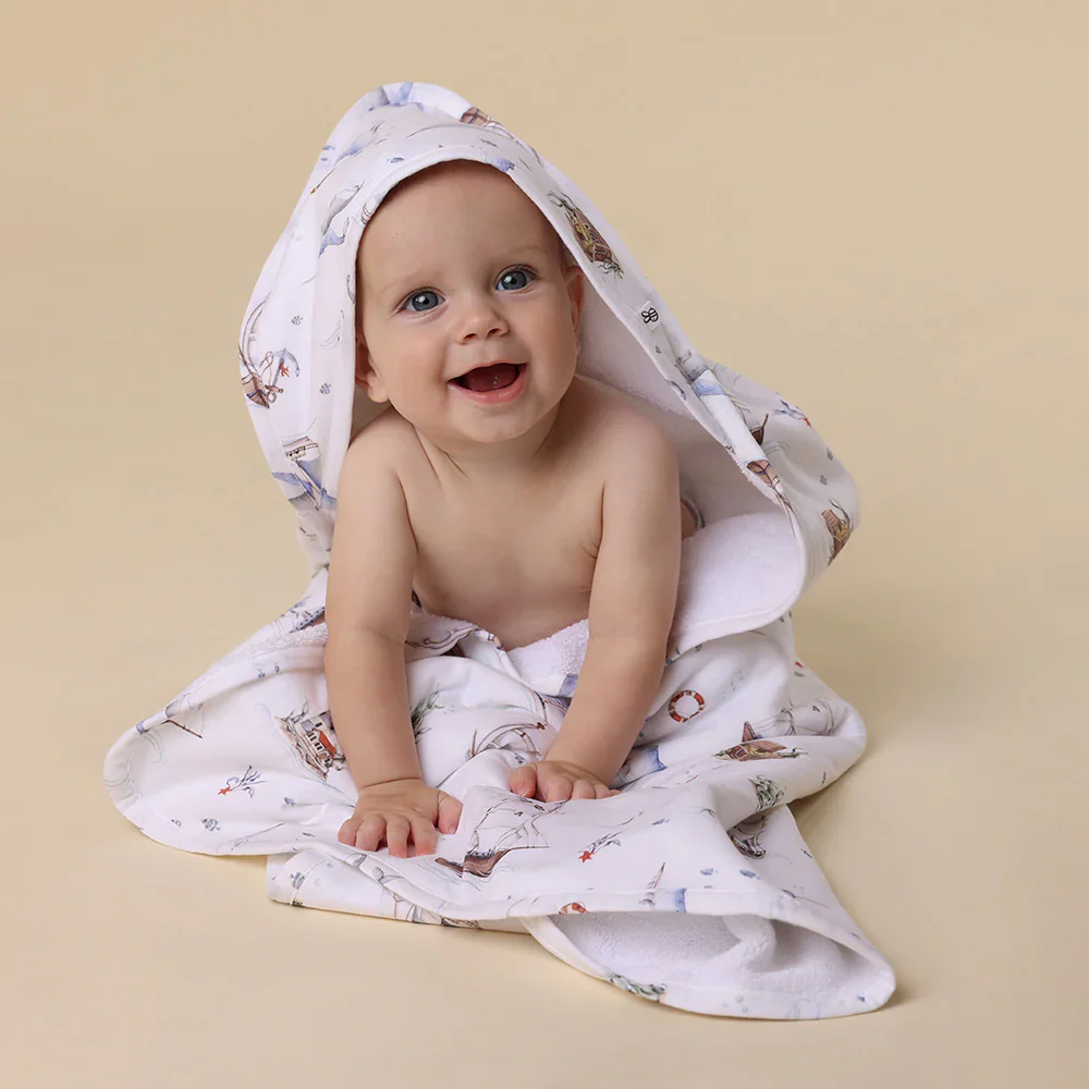 Snuggle Hunny Kids - Organic Hooded Baby Towel | Set Sail - Image 3