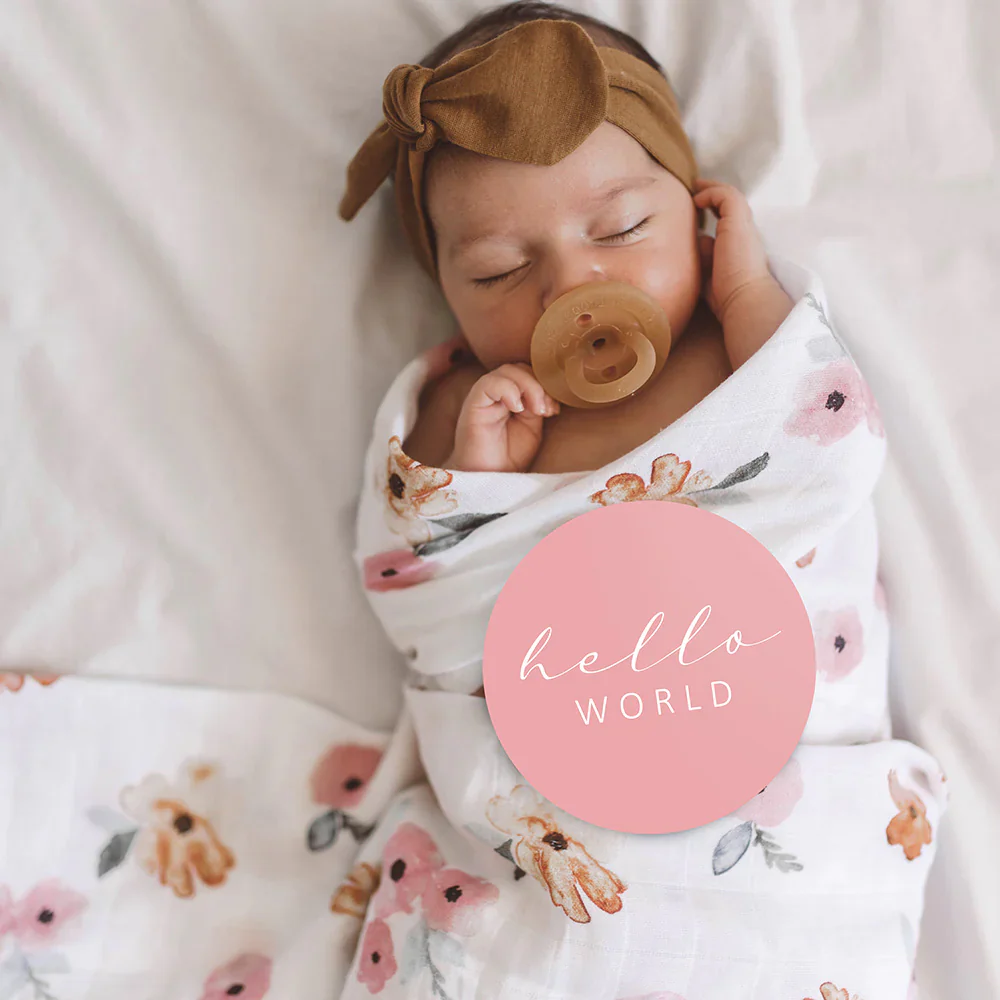 Snuggle Hunny Kids - Reversible Milestone Cards | Poppy & Blush Pink - Image 2