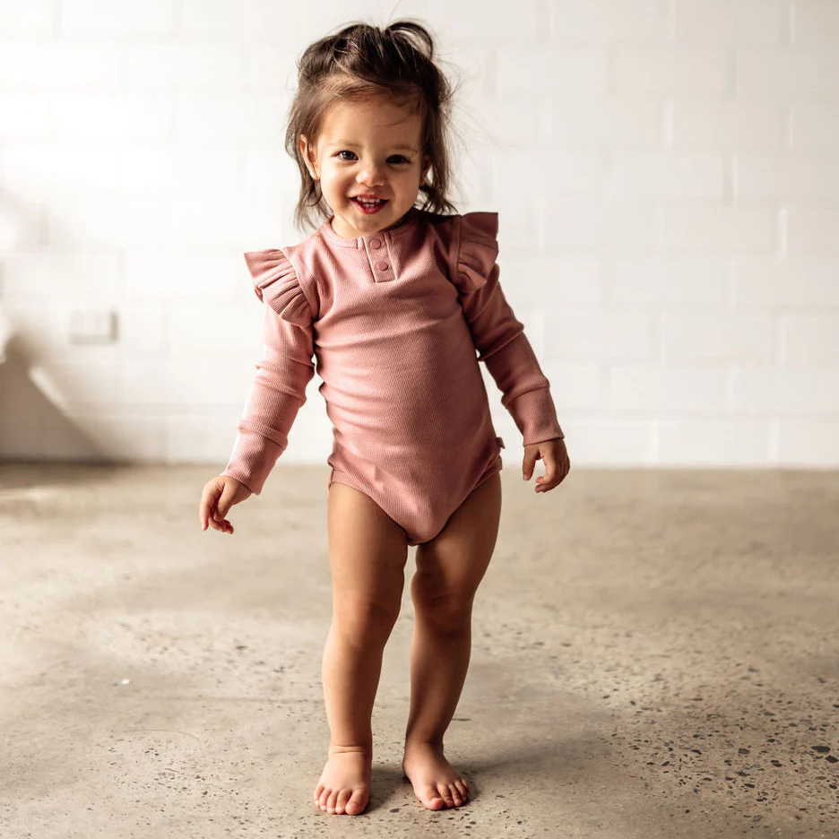 Snuggle Hunny Kids - Long Sleeve Organic Bodysuit | Rose - Image 2