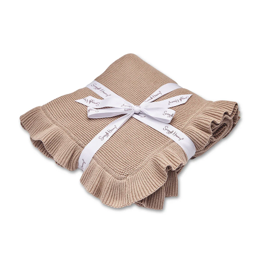 Snuggle Hunny Kids - Ruffle Knit Baby Blanket | Hazelnut - Image 2