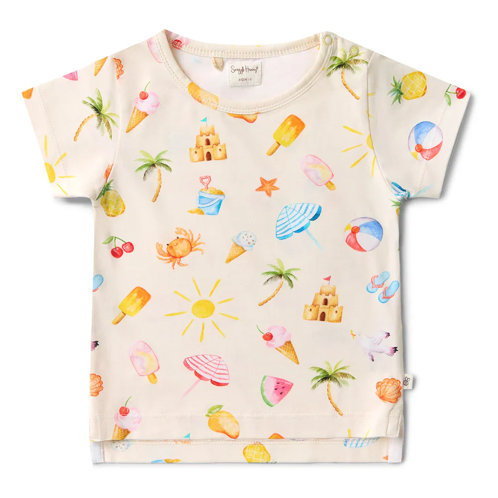 Snuggle Hunny Kids - Short Sleeve Organic T-Shirt | Beach Fun