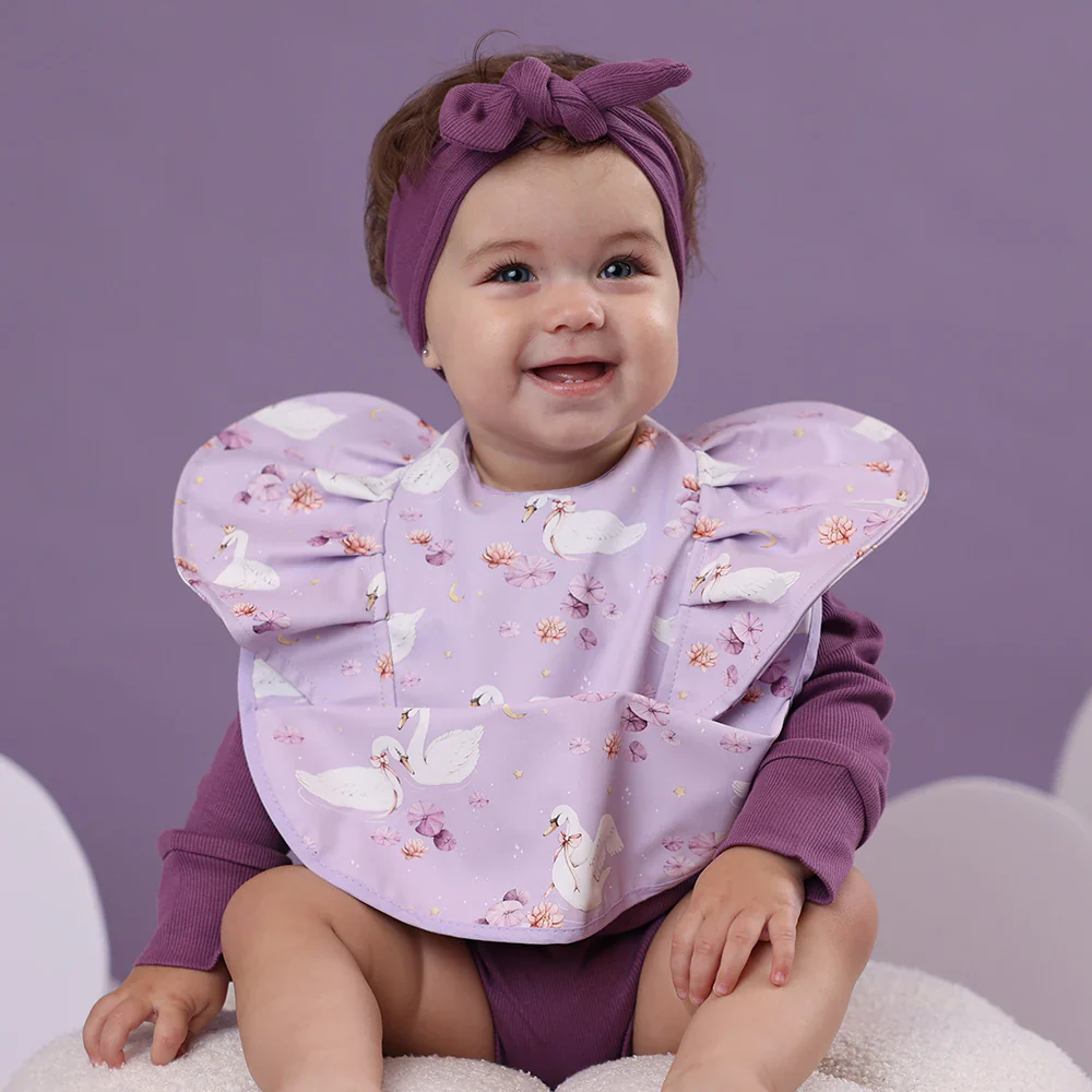 Snuggle Hunny Kids - Waterproof Frill Snuggle Bib | Swan Lake - Image 2