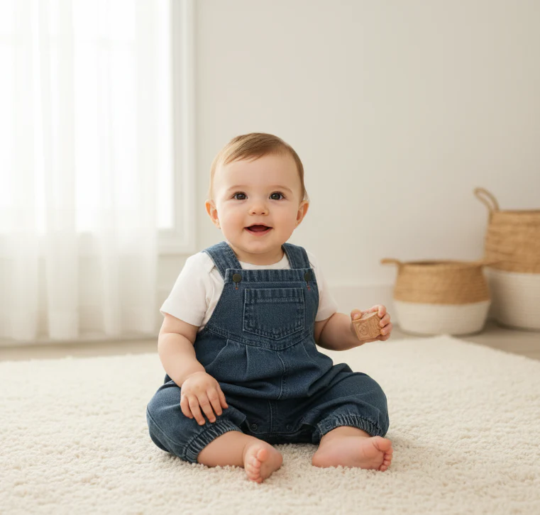 Denim Bubble Romper - Image 2