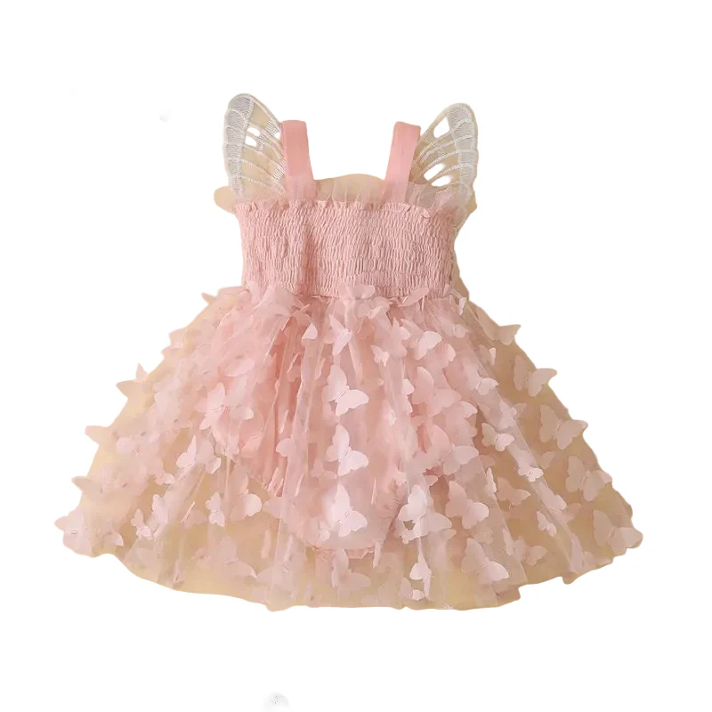 Butterfly Party Romper Dress | Frosting Pink - Image 2