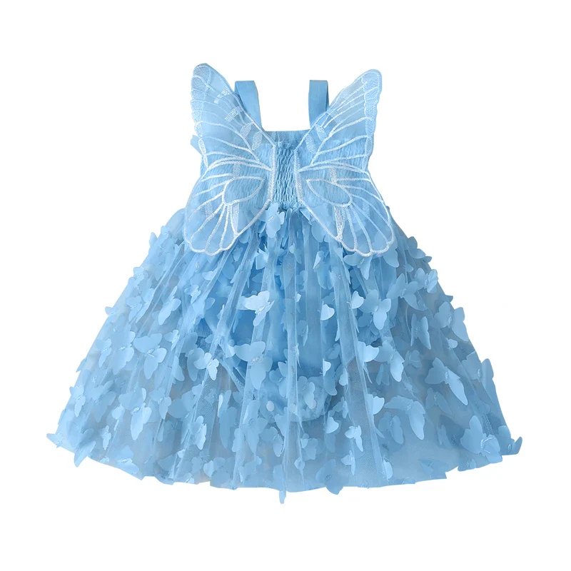 Butterfly Party Romper Dress | Ice Blue