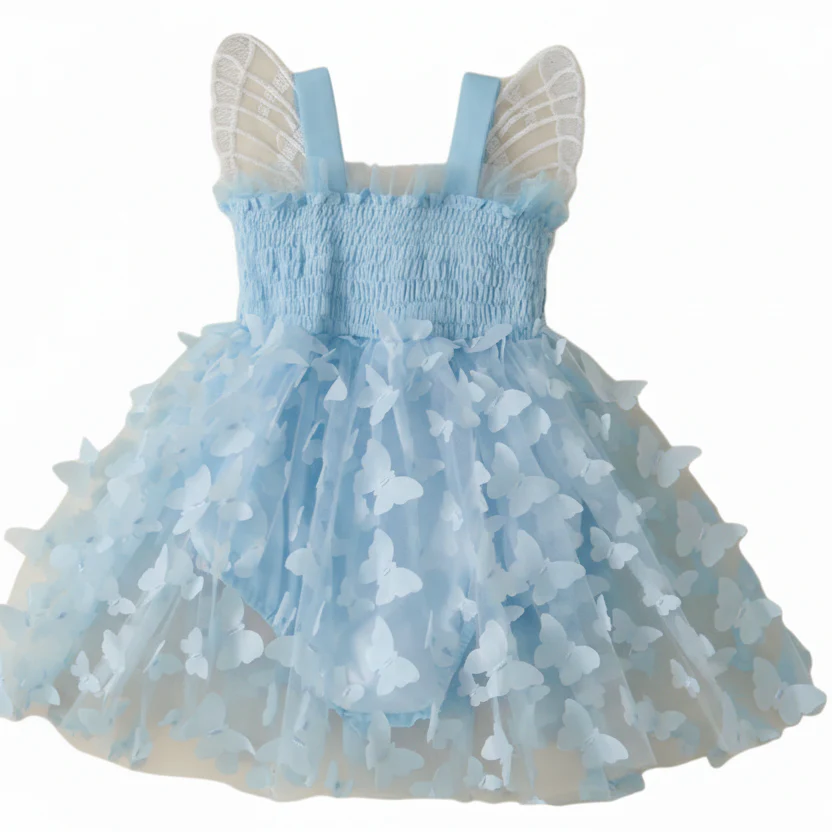 Butterfly Party Romper Dress | Ice Blue - Image 2