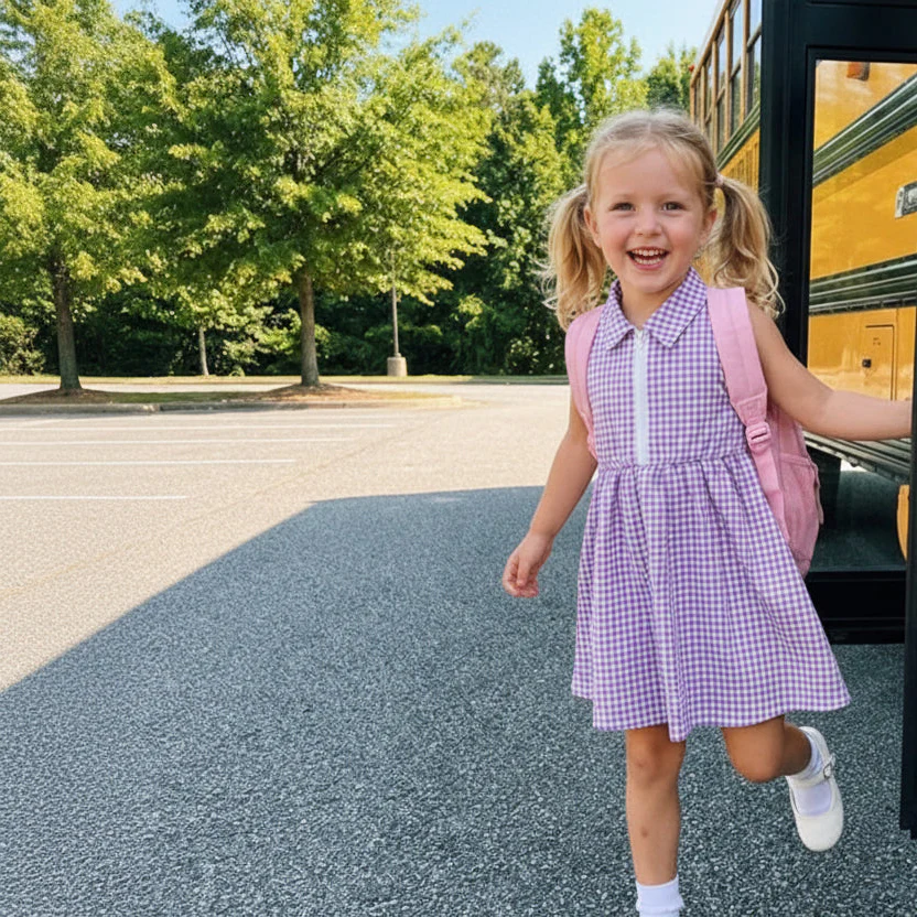 Maya Gingham Dress | Purple - Image 2