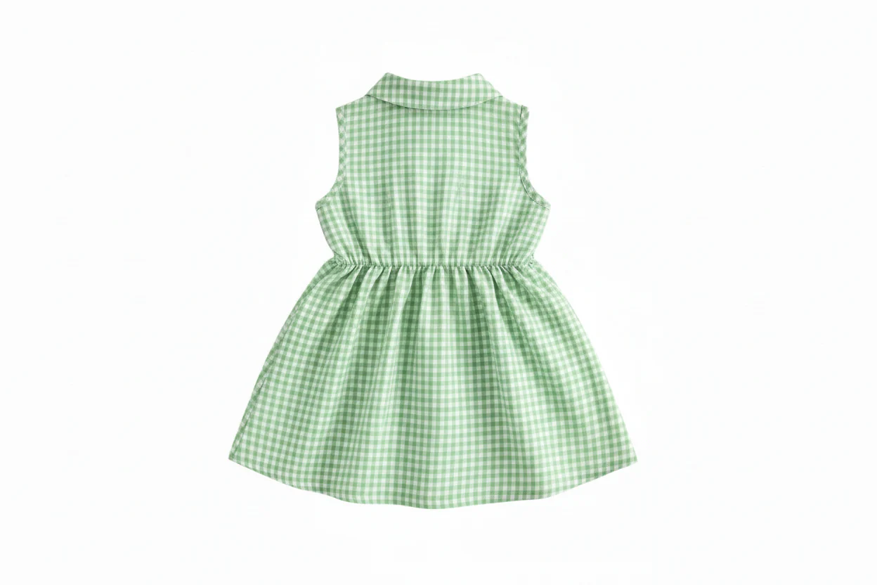 Maya Gingham Dress | Green - Image 3