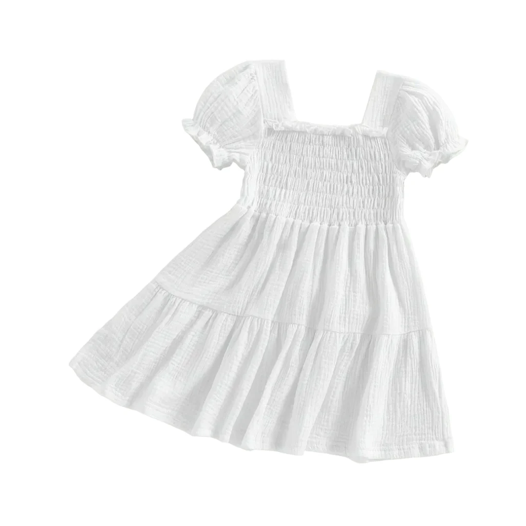 Arabella Shirred Dress | White - Image 2
