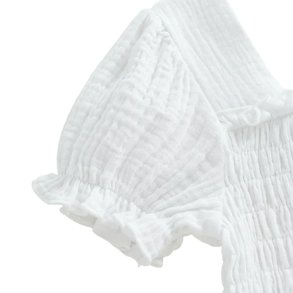 Arabella Shirred Dress | White - Image 3