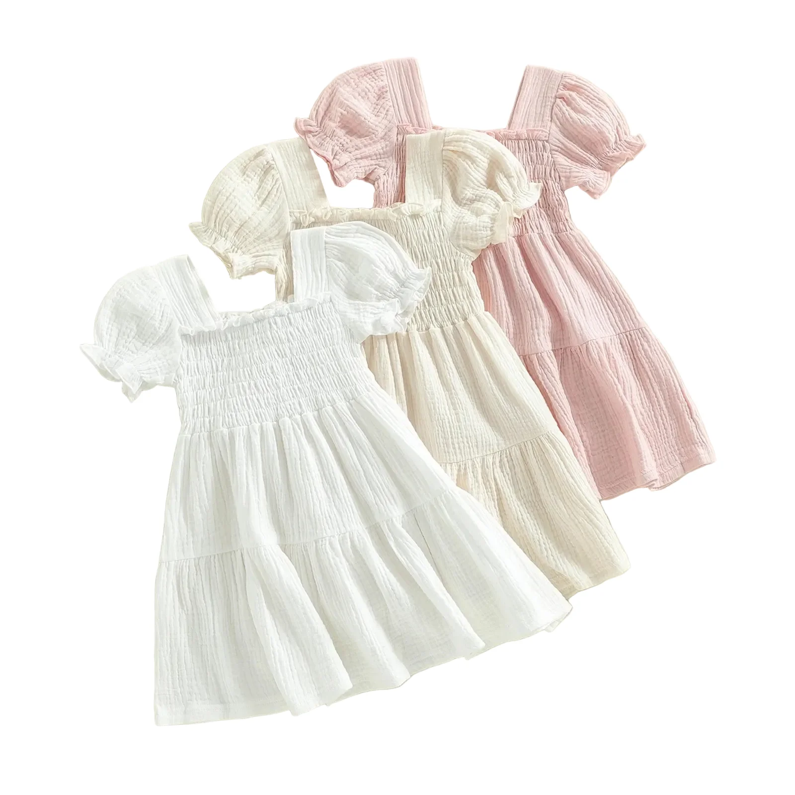 Arabella Shirred Dress | White - Image 4
