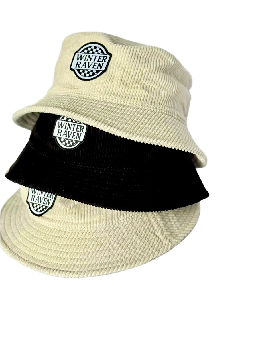 Winter and Raven - Checkmate Corduroy Bucket Hat | Black - Image 3