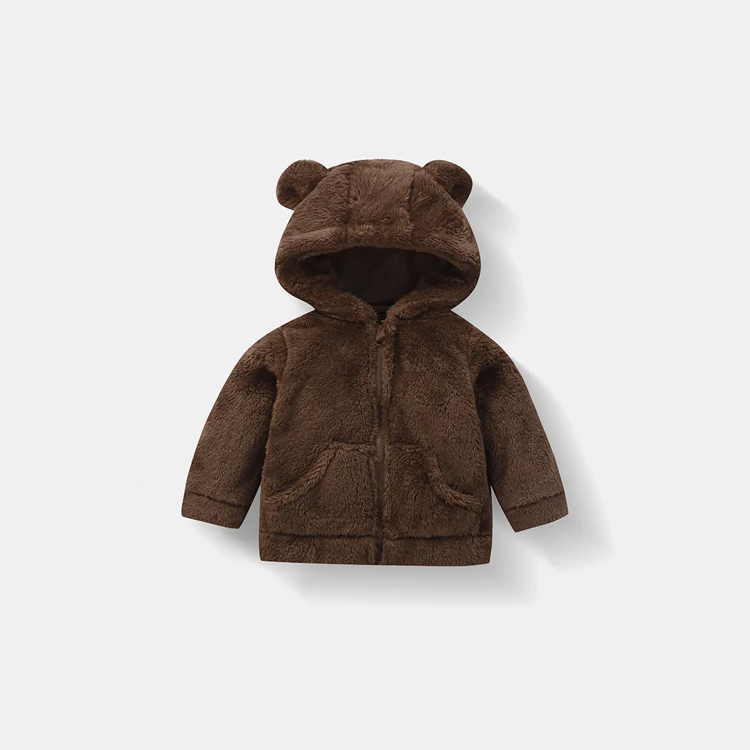 Fluffy Plush Teddy Jacket | Brown